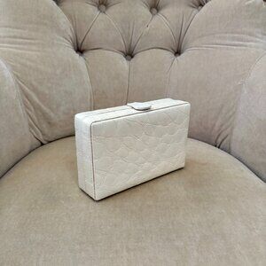 VTG Auth. TITTI DELL' ACQUA by MAXIMA Genuine Alligator Minuadiere Box Clutch